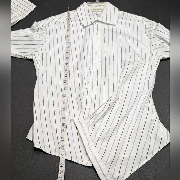Madewell White and Blue Striped Button Down Asymmetrical Wrap Preppy Top Size 00 - Picture 8 of 11